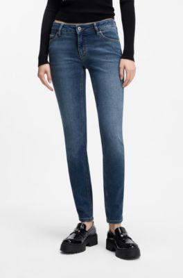 Skinny-fit jeans in quartz-blue power-stretch denim, Blue