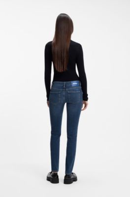 Skinny-fit jeans in quartz-blue power-stretch denim, Blue