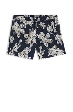 Quick-dry swim shorts with all-over print