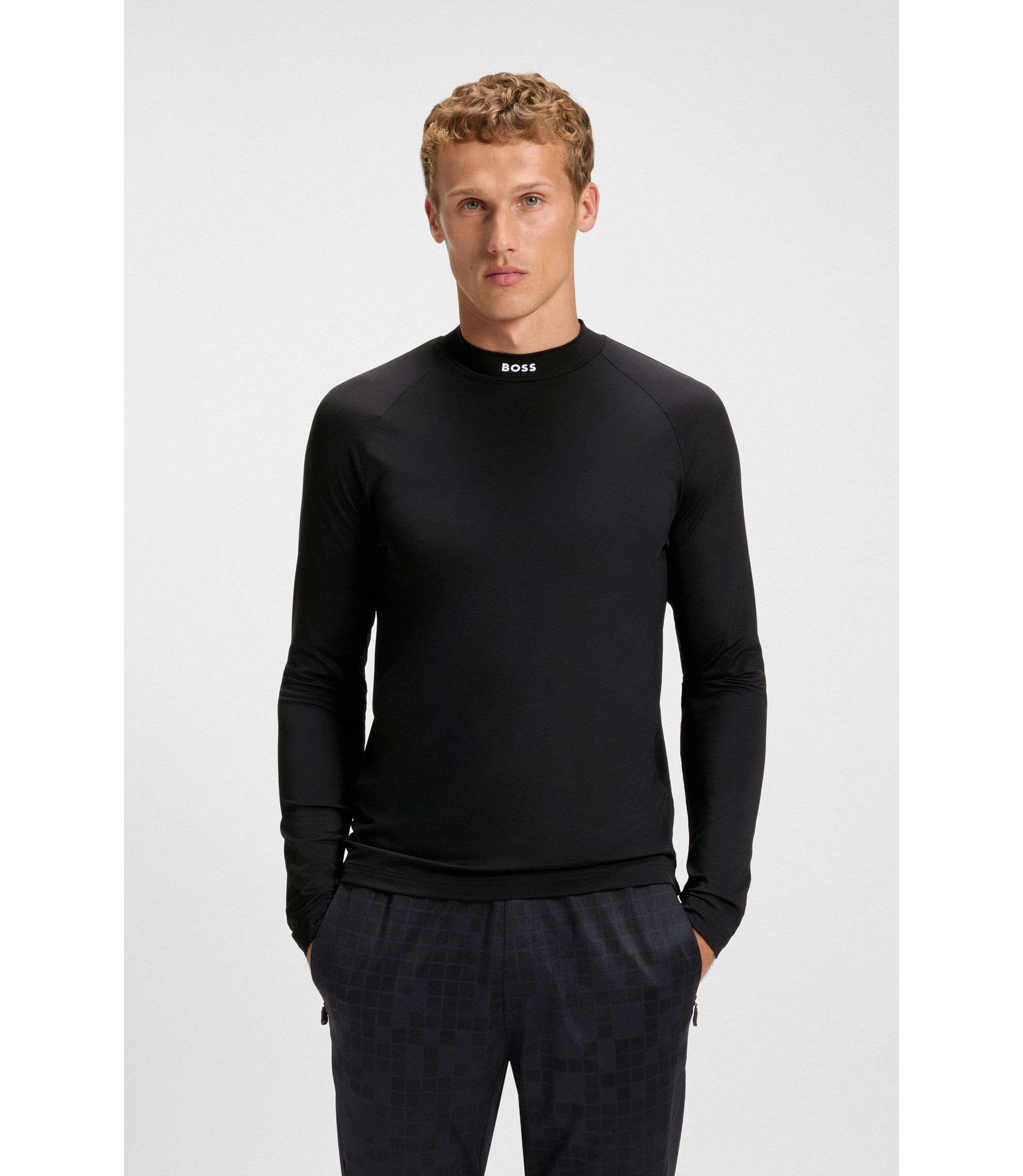 BOSS 長袖トレーニングシャツ Tシャツ 長袖 ロンT クルーネック BOXロゴ (ヒューゴボス) BOSS HUGO トップス