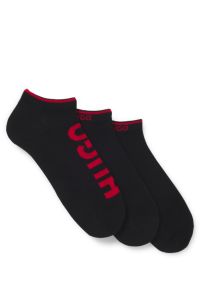 Three-pack of ankle socks with logo details, Black