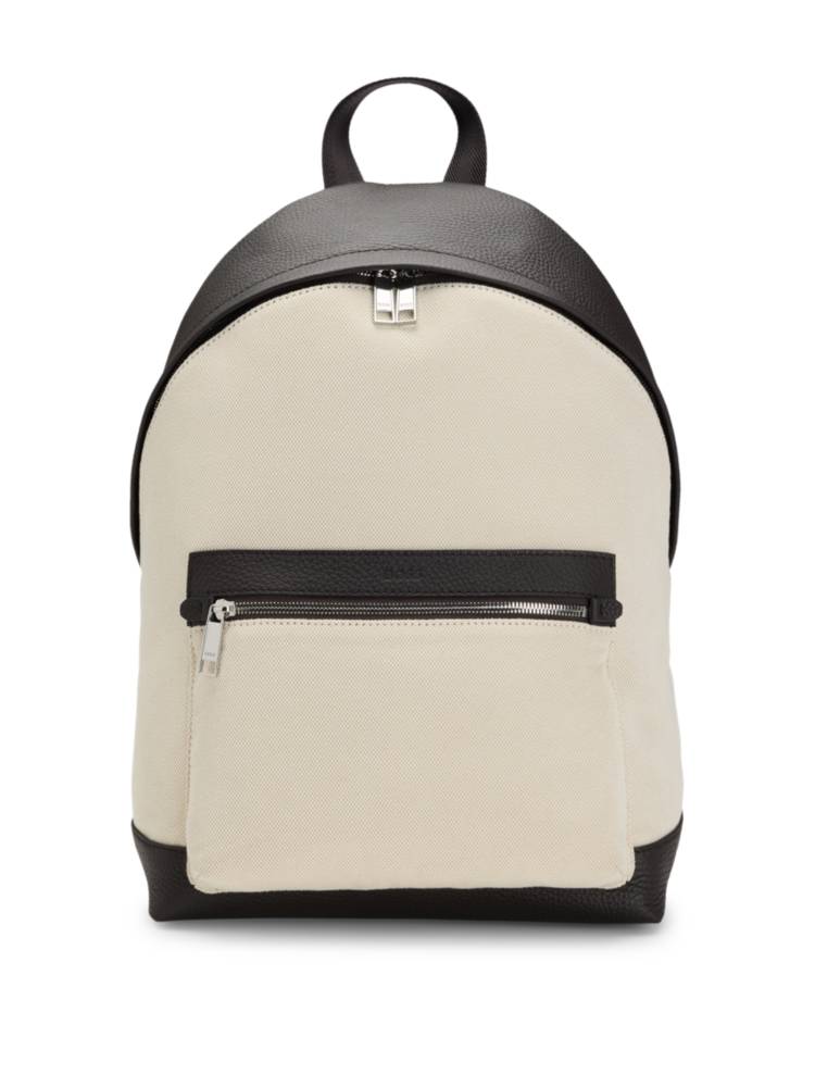 Artikel klicken und genauer betrachten! - Mit polierten Beschlägen in Silber-Optik und Lederbesätzen ist der BOSS Rucksack ein edles Accessoire. Strukturierter Canvas. Die Maße: 41,0 x 31,0 x 20,0 Zentimeter. | im Online Shop kaufen