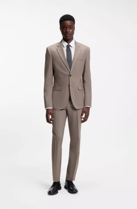 Extra Slim-Fit Popeline-Anzug aus Woll-Mix