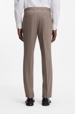 Two-piece extra-slim-fit suit in wool-blend poplin, Light Brown