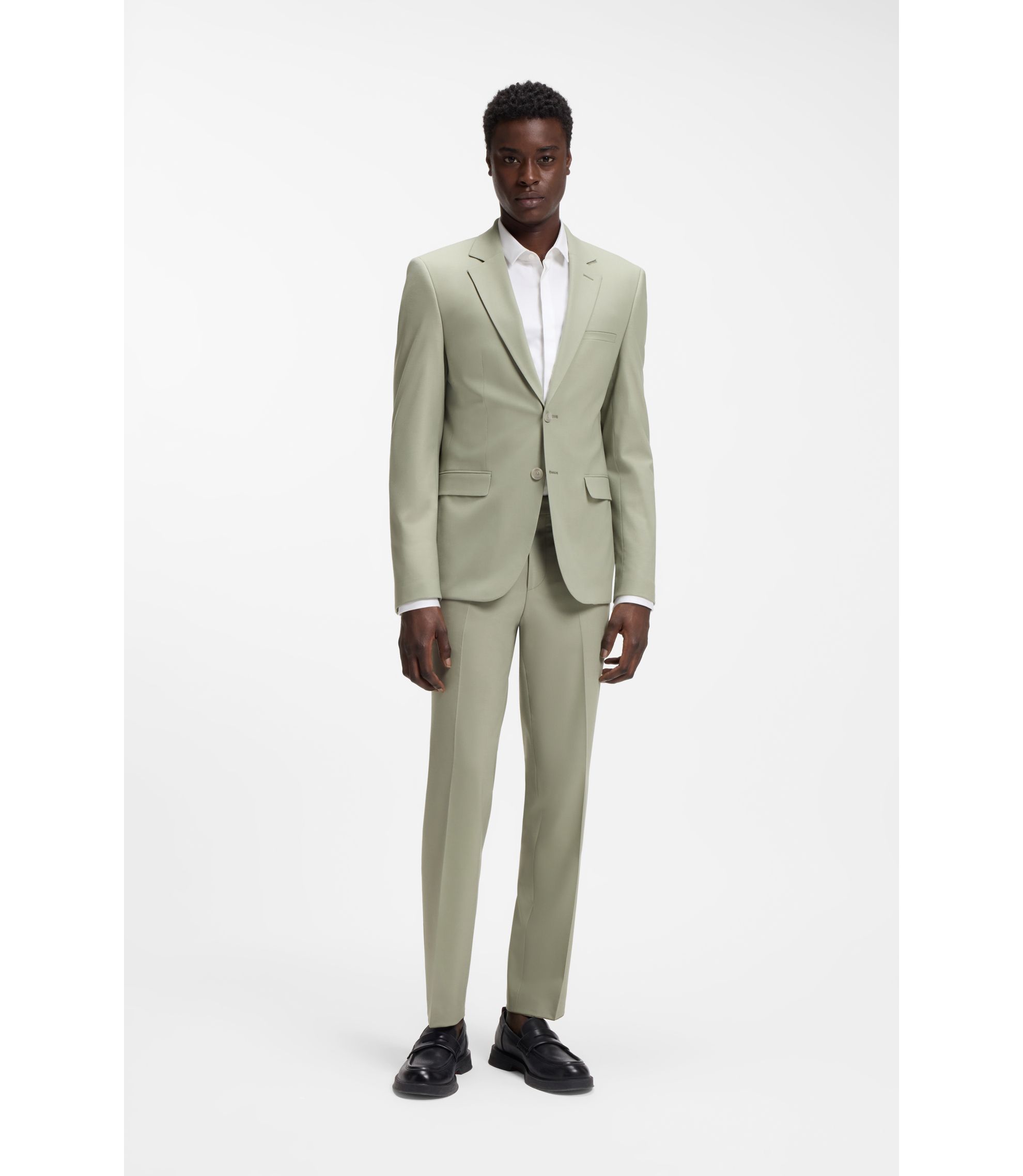 Extra Slim-Fit Popeline-Anzug aus Woll-Mix