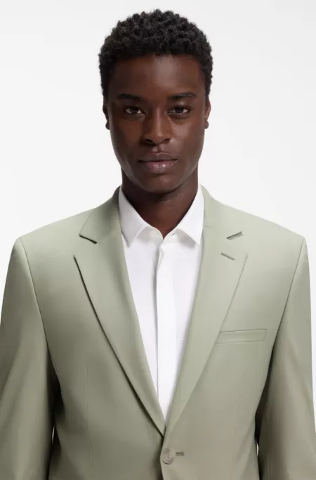 Two-piece extra-slim-fit suit in wool-blend poplin