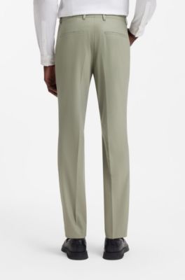 Two-piece extra-slim-fit suit in wool-blend poplin, Light Green