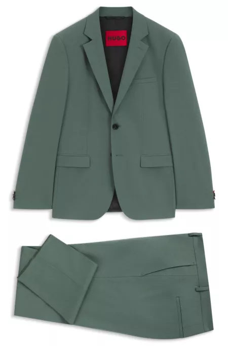 Two-piece extra-slim-fit suit in wool-blend poplin