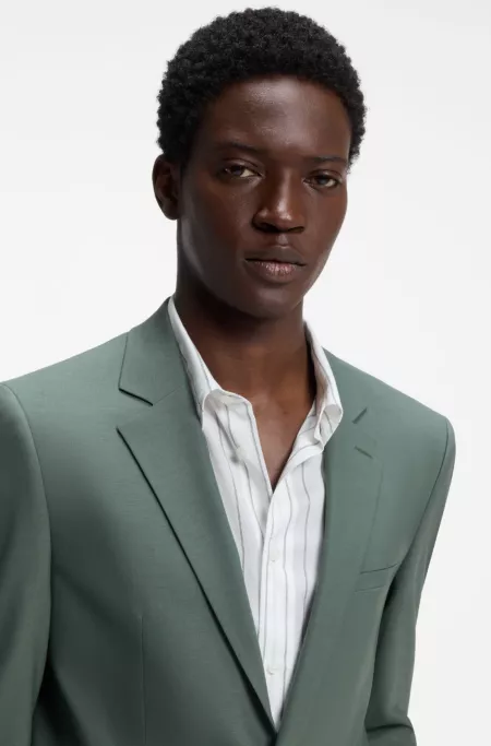 Two-piece extra-slim-fit suit in wool-blend poplin