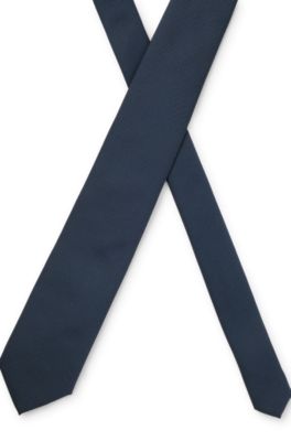 Tie with jacquard structure, Dark Blue