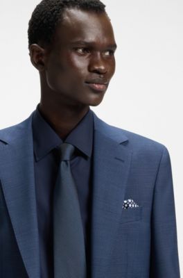 Tie with jacquard structure, Dark Blue