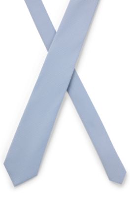 Tie with jacquard structure, Light Blue