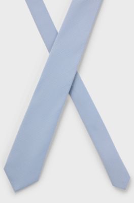 Tie with jacquard structure, Light Blue