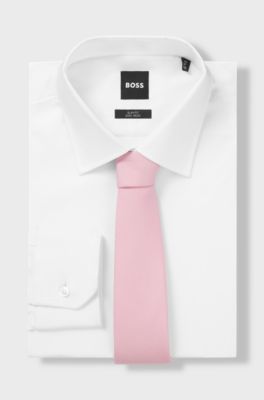 Tie with jacquard structure, light pink