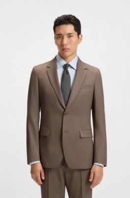 Silk-blend tie with jacquard pattern, Light Grey