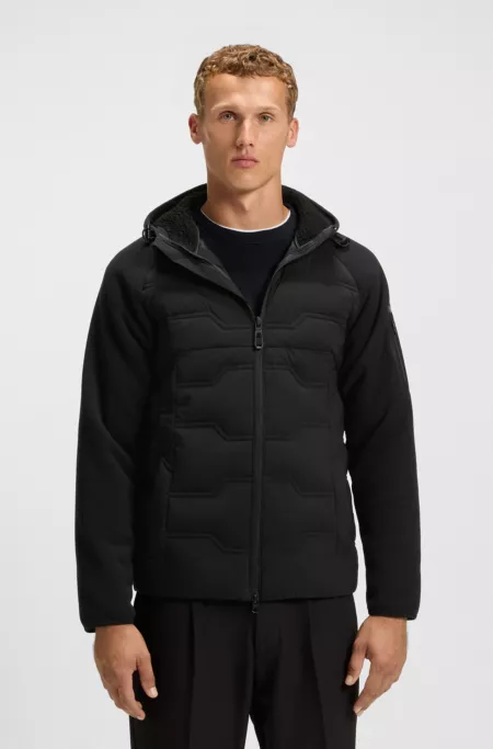 Veste hybride déperlante avec polaire finition peluche et matelassage