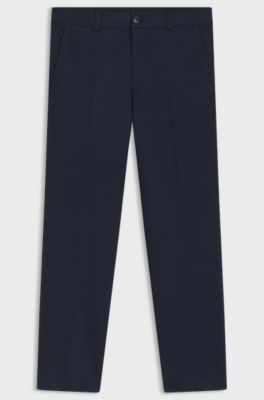 Extra-slim-fit trousers in micro-print stretch jersey, Dark Blue