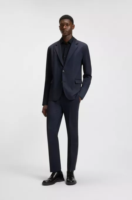 Extra-slim-fit trousers in micro-print stretch jersey