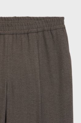 Modern-fit trousers in moulin&eacute; stretch twill, Brown