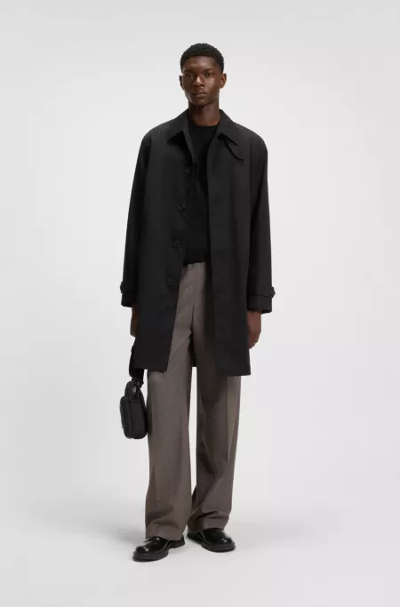 Modern-fit trousers in mouliné stretch twill