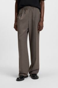 Modern-fit trousers in mouliné stretch twill, Brown