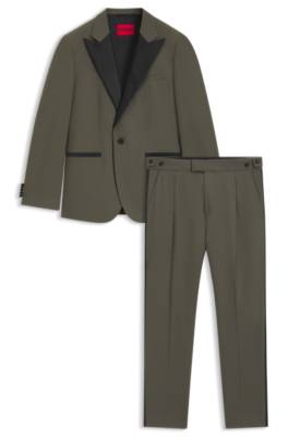 Modern-fit suit in wool-blend poplin 1
