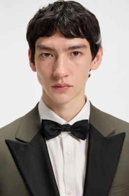 Modern-fit suit in wool-blend poplin, Olive