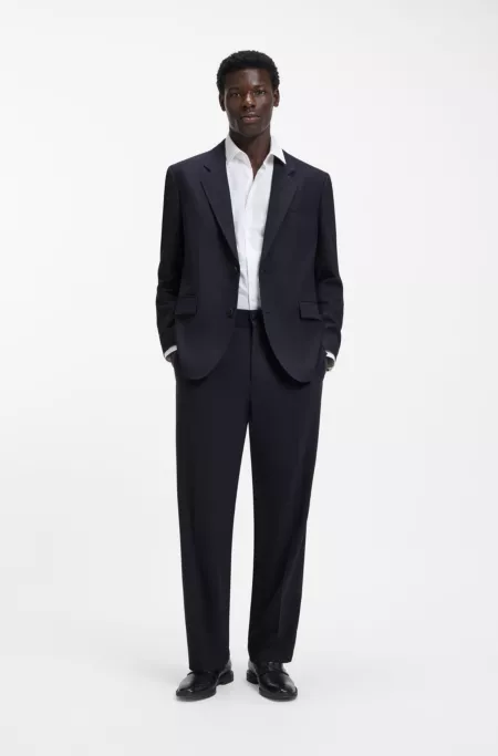 Modern-fit suit jacket in performance-stretch twill