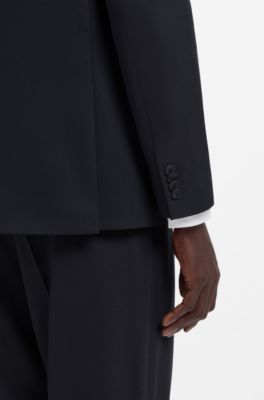 Modern-fit colbert van hoogwaardig stretchtwill, Donkerblauw