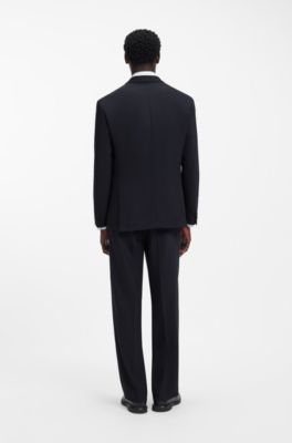 Modern-fit colbert van hoogwaardig stretchtwill, Donkerblauw