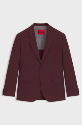 Modern-fit stretch blazer, Dark Red