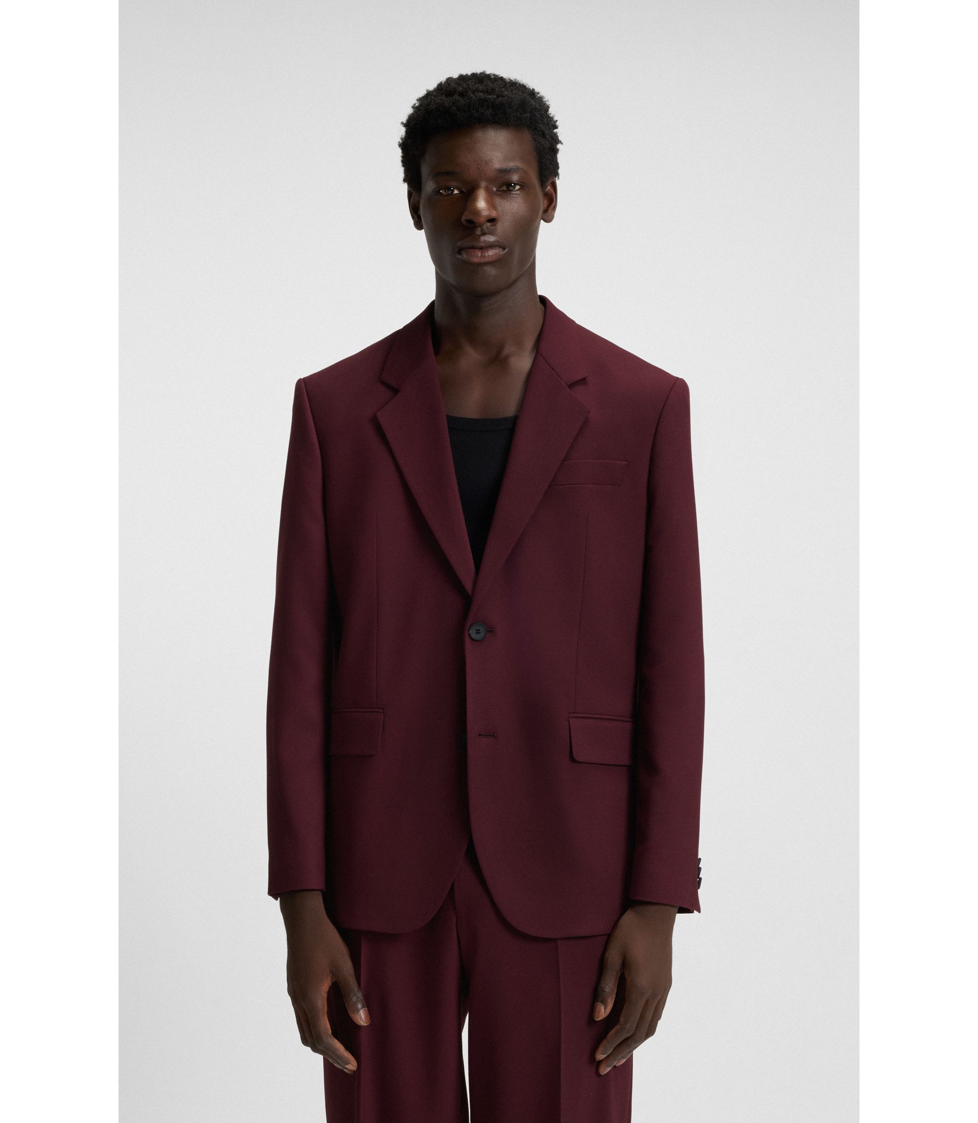 美品 ヒューゴボス セットアップ スーツ 現行 赤タグ Lサイズ相当 濃紺