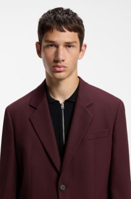 Modern-fit stretch blazer, Dark pink
