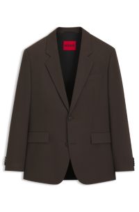 Modern-fit suit jacket in performance-stretch twill, Brown
