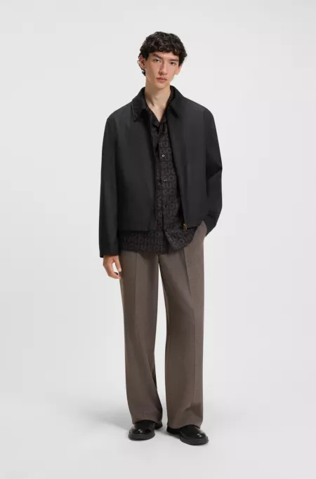 Regular-fit jacket in waxed cotton