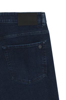 블루 컴포트 스트레치 데님 Maine 레귤러 핏 진, 다크 블루