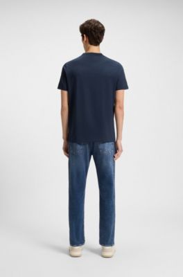 Jean Regular Maine en denim bleu tr&egrave;s stretch, Bleu