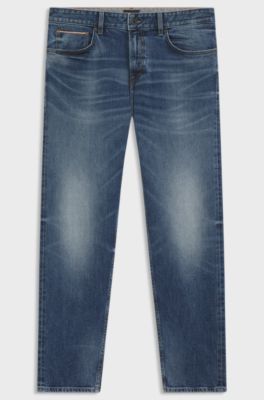 Jean Regular Maine en denim selvedge bleu, Bleu