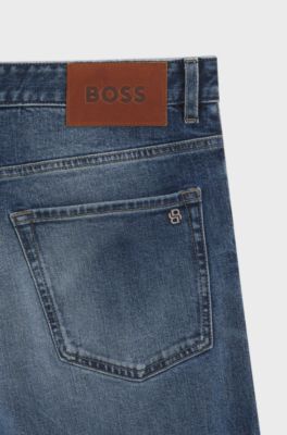 Jean Regular Maine en denim selvedge bleu, Bleu