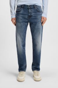 Jeans Maine regular fit in denim blu con cimosa, Blu