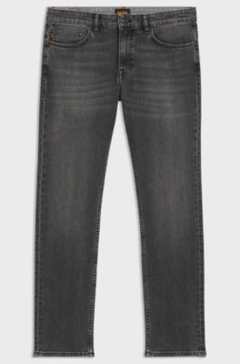 Delaware slim-fit jeans in grey comfort-stretch denim, Dark Grey