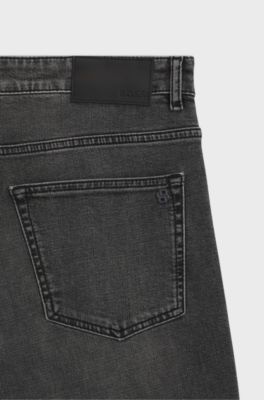 Delaware slim-fit jeans in grey comfort-stretch denim, Dark Grey