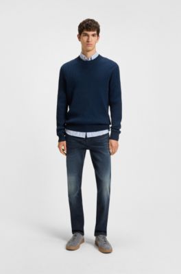 Delaware slim-fit jeans in blue soft-motion denim, Dark Blue