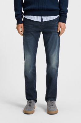 Delaware slim-fit jeans in blue soft-motion denim, Dark Blue