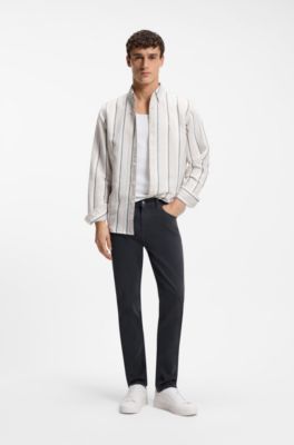 Delaware slim-fit jeans in cosy comfort-stretch denim, Dark Blue