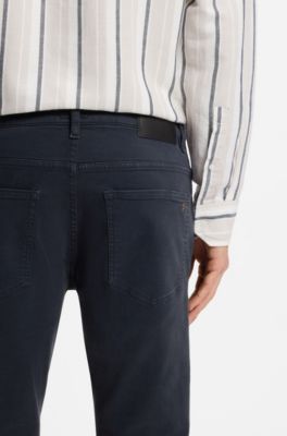 Delaware slim-fit jeans in cosy comfort-stretch denim, Dark Blue