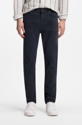 Delaware slim-fit jeans in cosy comfort-stretch denim, Dark Blue
