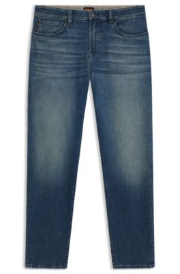 Maine regular-fit jeans in blue comfort-stretch denim, Dark Blue