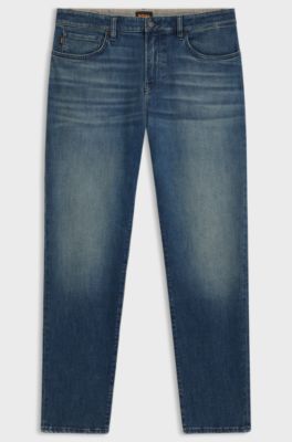 Maine regular-fit jeans in blue comfort-stretch denim, Dark Blue