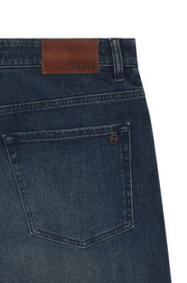 Maine regular-fit jeans in blue comfort-stretch denim, Dark Blue